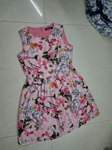 Pink Floral Sleeveless Dress