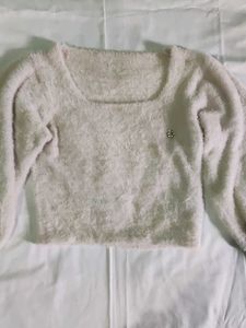 Cozy Fuzzy Square Neck Sweater