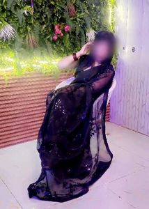 Sparkling Black Sequined Saree