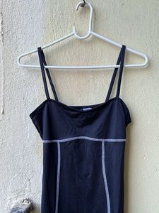 Brand New H&M Black Mini Dress with White Stitchin