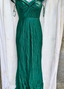 101412. Elegant Green Off-Shoulder Maxi Dress