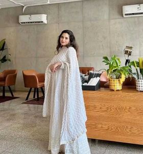 Elegant White Chikankari Kurta Set