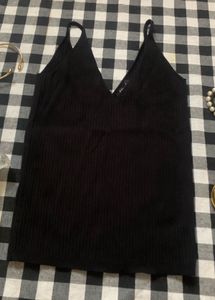 Sleek Black V-Neck Camisole Top