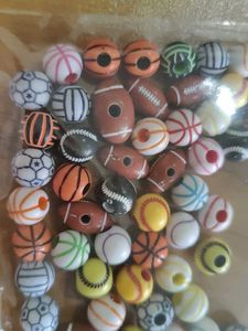Sports Themed Beads for Crafts