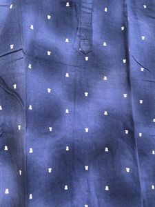 Sleeveless Blue Printed Kurta