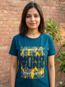 Teal Graphic Print T-Shirt