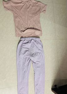 Lightweight T-shirt and Lavender Pants Set