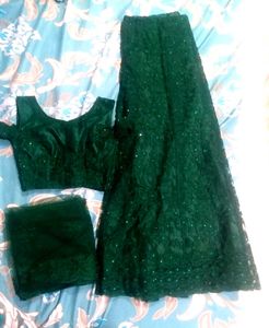 Stunning Emerald Green Lehenga Choli Set