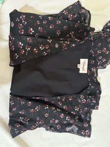 Favourite Floral Print Sheer Tie-Front Top