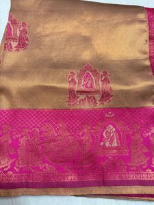 Elegant Silk Saree with Pink Border
