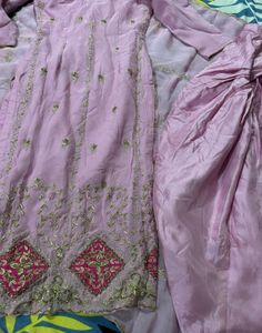 baby pink organza suit new