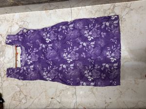 Purple Floral Print Kurta