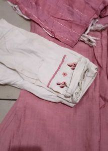 Pink Embroidered Kurta Set with Pants