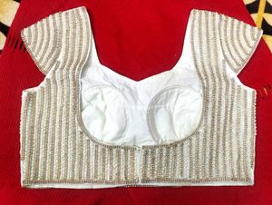 Designer Beaded White Blouse