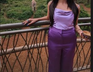 h&m purple crop top