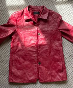 Blood Red Leather Blazer