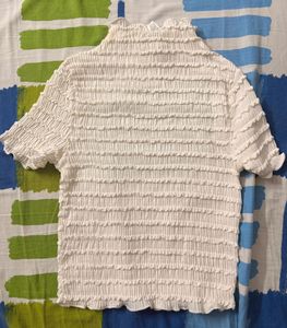 Smocked Mock Neck Top