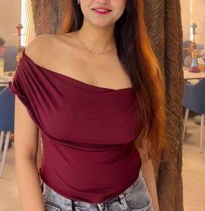 Maroon Off-Shoulder Ruched Top