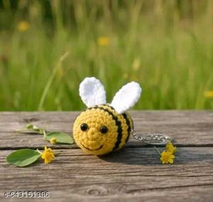 Cute Crochet Bee Keychain