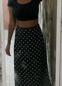 Chic Polka Dot Maxi Skirt