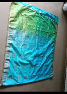 Elegant Silk Saree with Golden Border