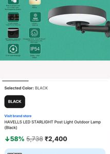 Havells Starlight 1.5W Solar Wall Light |PIRSensor