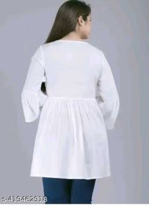 White Embroidered Flared Kurta