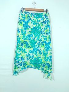 y2k low waist midi Printed Side Slit Skir