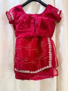 Jimmy Choo Red Handwork Saree