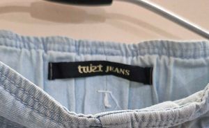 Light Wash Denim Palazzo Pants