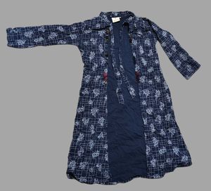 Stylish Blue Plaid Streachable Shrug