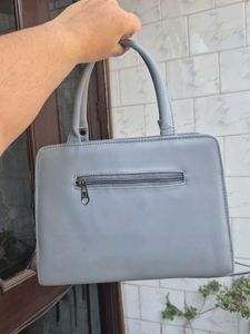 Grey Handbag with Heart Pattern