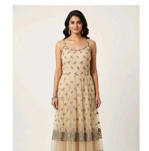 Festival wedding spl Beige Net Party Handwork Gown
