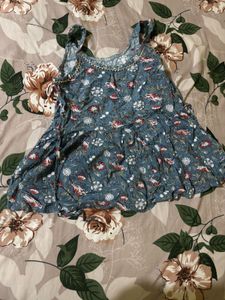 Blue Floral Print Kurta