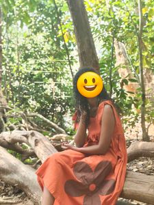 Rust Flower Maxi Dress