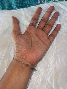 Chic Silver Chain Bracelet with Ring