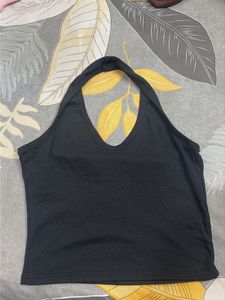 halter neck black ripped top