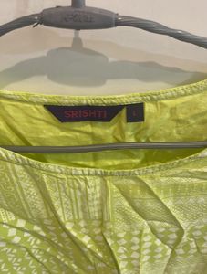 Lime Green Printed Kurta