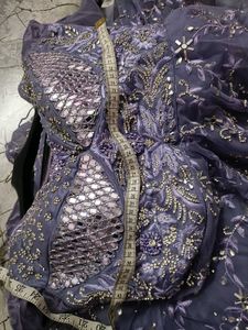 Lavender Ruffled Anarkali Dress
