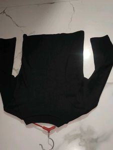 Dark Black Mock Neck Top