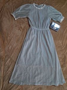 Light Grey Lace Detail Maxi Dress