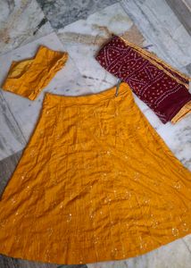 Yellow Lehenga Choli Set with Dupatta