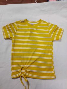 Striped Yellow T-Shirt Size- S, M,L ,Xl
