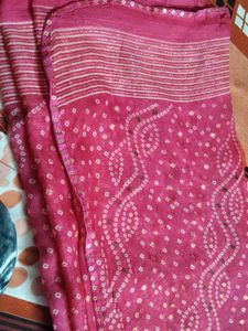 Vibrant Pink Bandhani Saree