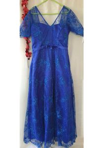 Blue Backless Gown
