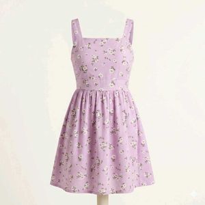 Lavender Floral Backless Dress