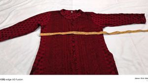 Maroon Chikankari Kurta &amp; Plazo Pant Set