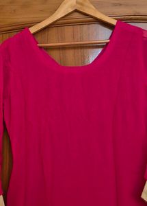 set of 3 Elegant Pink Kurta with Gold Embroidery