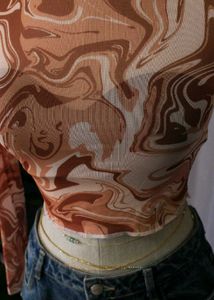 Price Fixed Swirl Print Long Sleeve Top