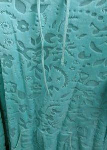 Light Blue Floral Velour Hoodie